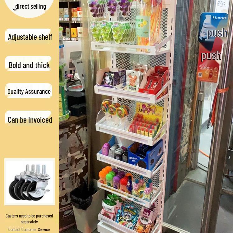 Compact Snack & Gum Display Rack with Multi-Layer Hooks for Supermarkets