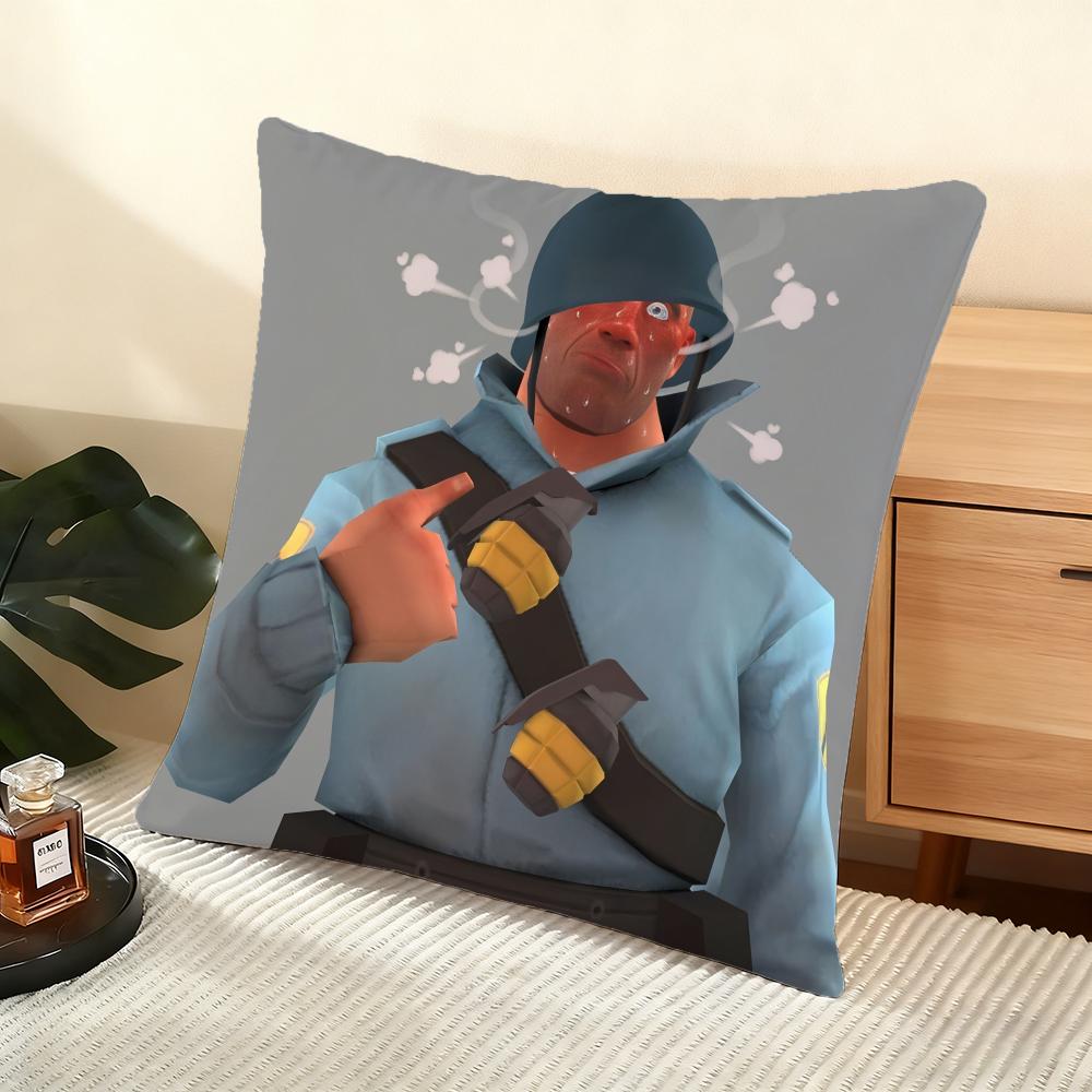 T-Team F-Fortress 2 Чехол для подушки-подушки Мягкий коротковорсовый чехол для подушки Гладкая уютная текстура Эстетичный чехол для подушки Домашний декор