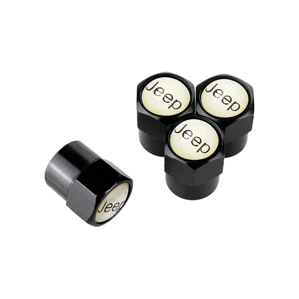 For Jeep Alloy Dust-Proof Car Wheel Valve Stem Caps for Jeep Grand Cherokee Commander Wrangler Jk TJ JL Liberty Patriot Compa