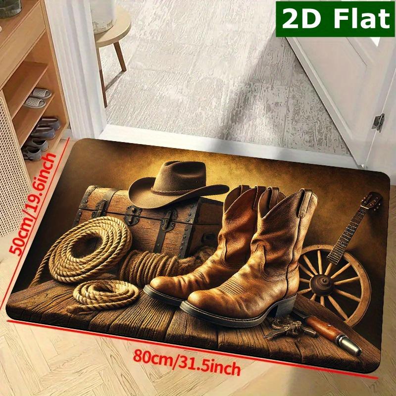 Rectangular Doormat 1pc, Cowboy Gear Still Life, Welcome Doormat, Non-slip Easy to Clean Entrance Rug