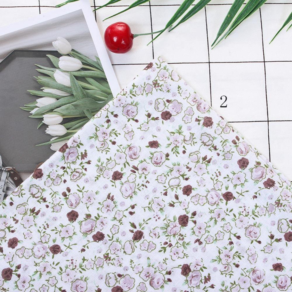 7Pcs Coffee Dot Floral Design Patchwork Fabric Cotton Cotton Fabric Bundle  Hand Sewing Creation