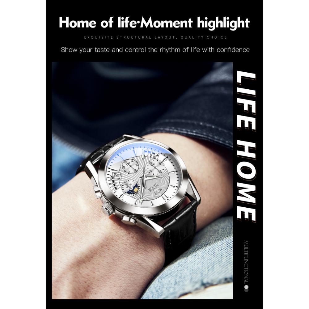 OLEVS Новые многофункциональные спортивные кварцевые часы с хронографом, водонепроницаемые мужские часы