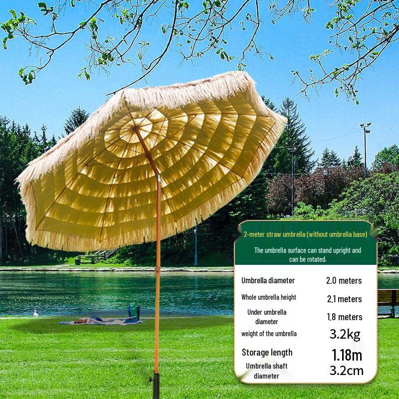 Outdoor Sunshade: Anti-Straw Hat Thatch Umbrella for Patio, Photography, and Garden
