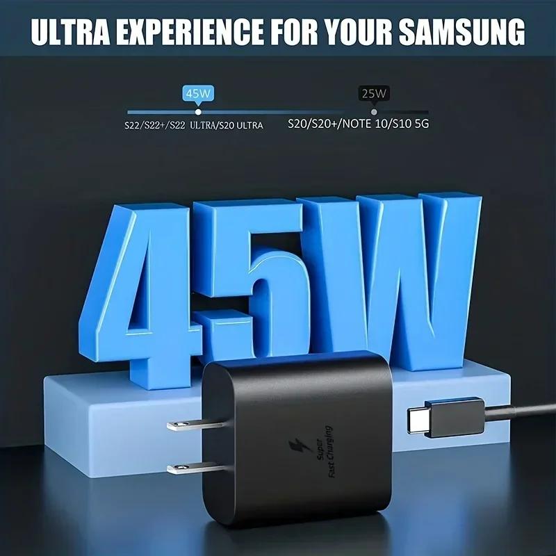 Для Samsung 45W сверхбыстрый зарядный кабель Type C кабель USB C для Android телефон адаптер питания блок для планшета Samsung Galaxy S23
