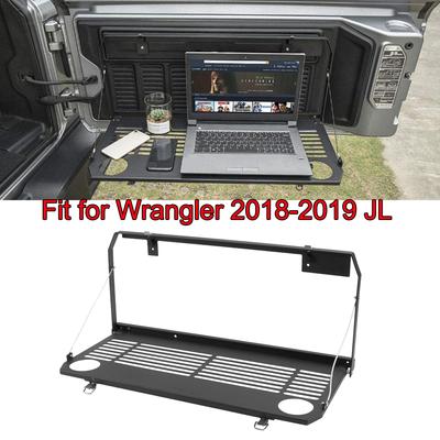 Железный столик для задней двери багажника, подходящий для Jeep Wrangler 2018-2019 JL, монтажный лоток, складная подставка для задней двери, стеллаж для хранения вещей на задней двери