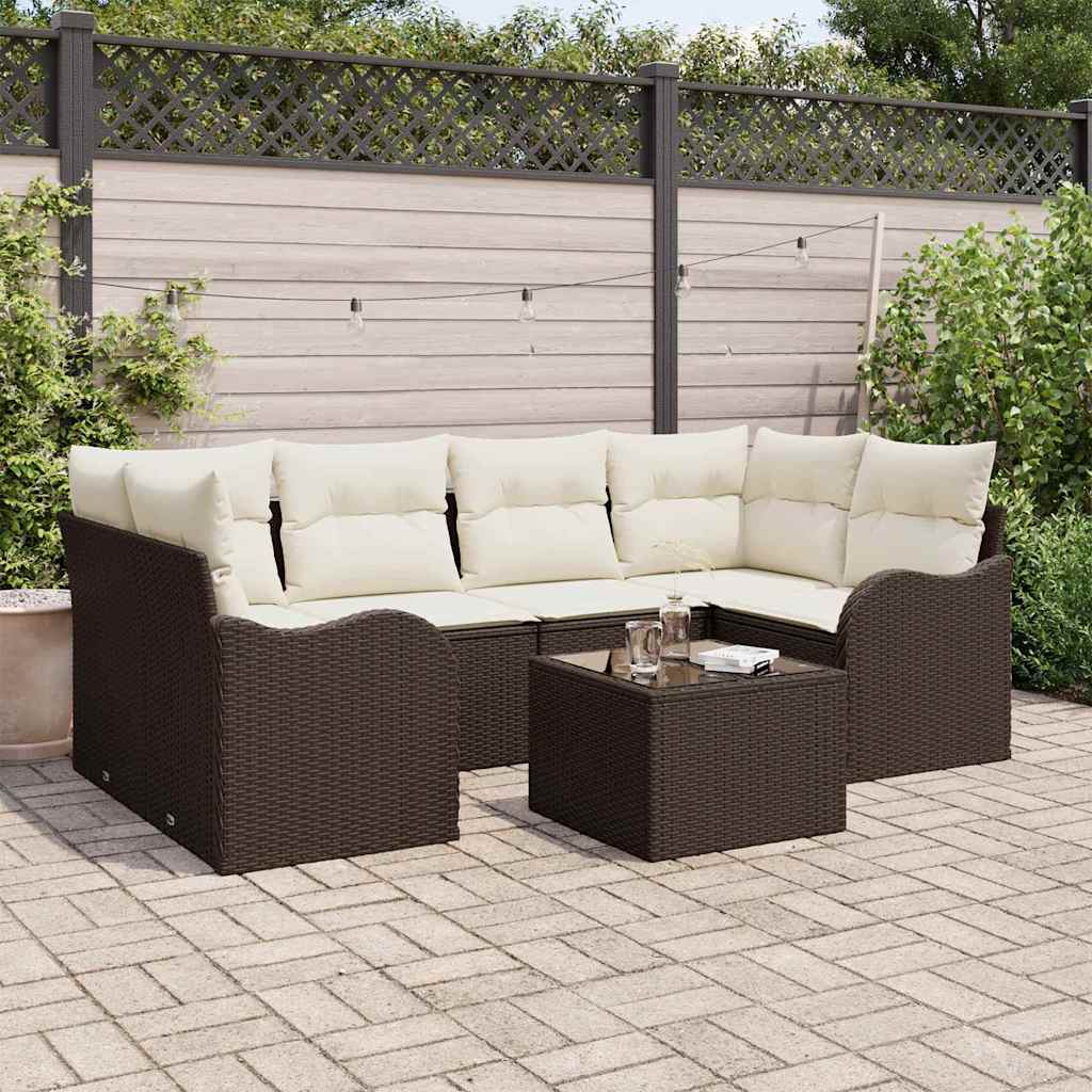 Garden Sofa Set Brown 55 x 55 x 37 cm Poly Rattan