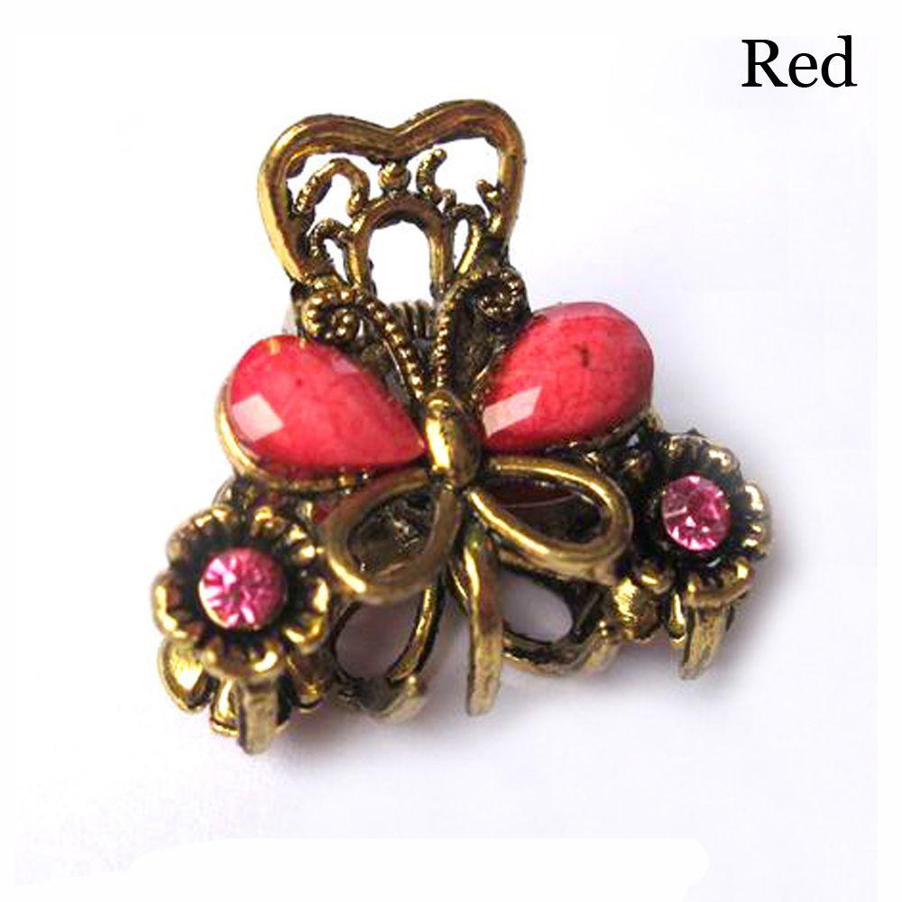 Accessories Retro Vintage Women Girls Jewelry Mini Butterfly Hair Clip Claw Resin Hairpins