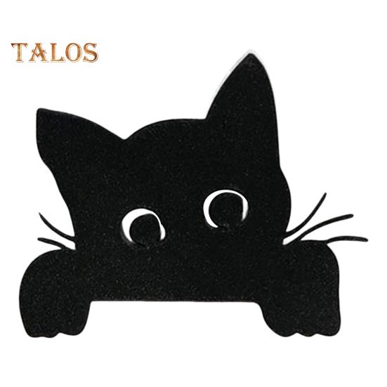 Металлическая накладка на дверь в виде кота, двусторонняя, декор на Хэллоуин, Рождество, кошечка, угловая рамка, настенный знак, винтажное жуткое украшение