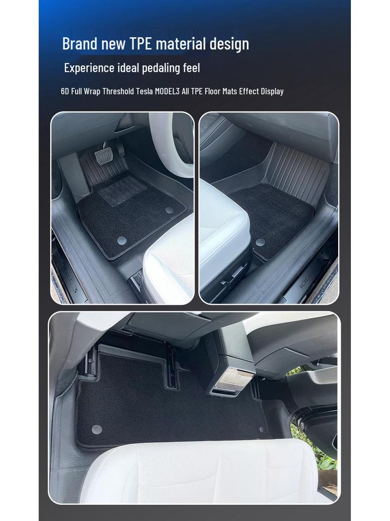 Комплект 6D TPE ковриков для пола и багажника Tesla Model 3 2024 года