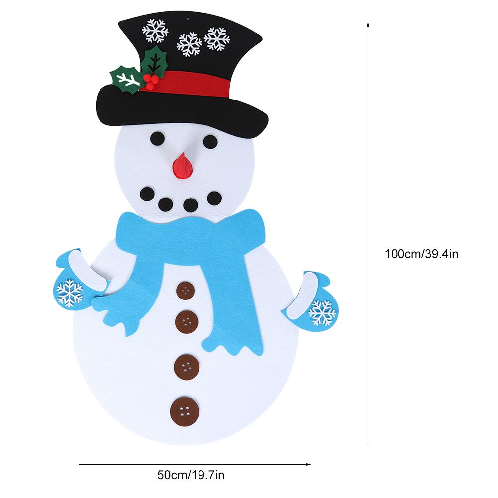 Christmas Decorations For Home Kids Gifts DIY Felt Snowman Detachable Xmas Ornament Wall Hanging Games Xmas Ornaments