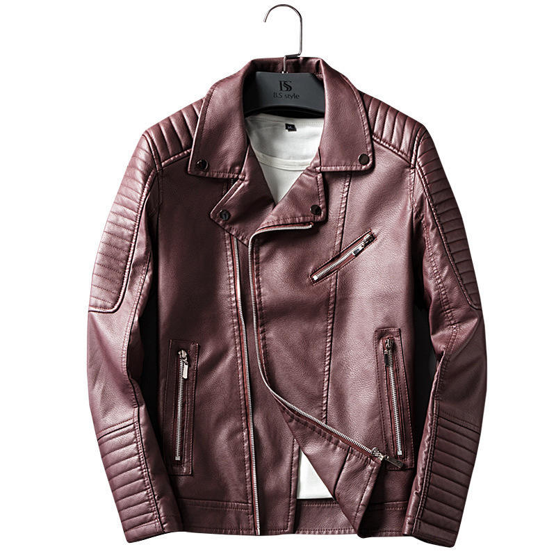 Men's leather jacket casual new leather jacket youth handsome locomotive PU casual men's jacket tide