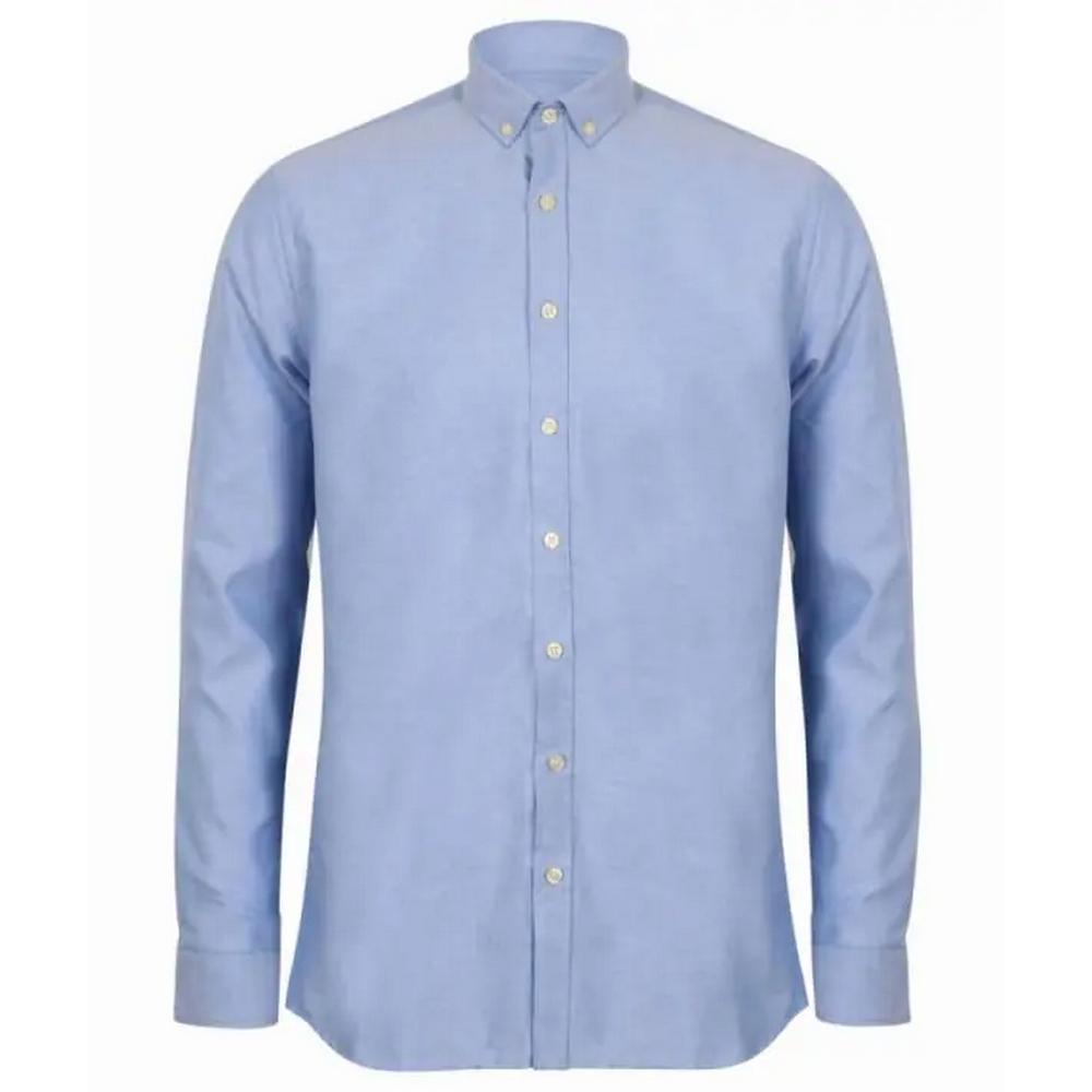 Henbury Mens Classic Oxford Long-Sleeved Shirt