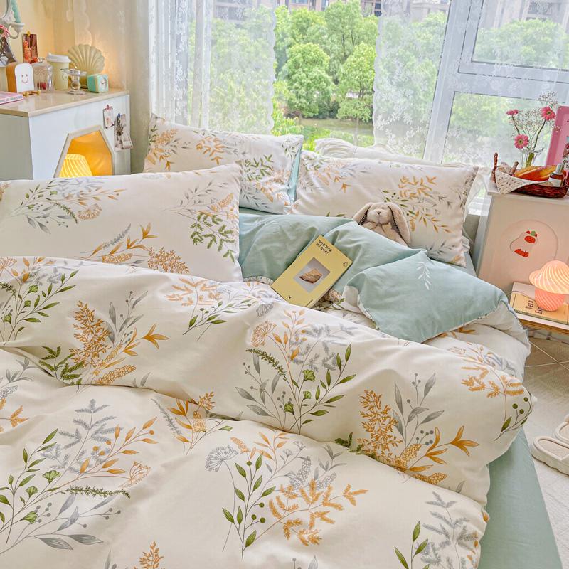 Luxury 100% Cotton Floral Duvet Cover Set 3-Piece (1 Duvet Cover + 2 Pillowcases) - Wrinkle-Free, Hotel Quality Bedding Set