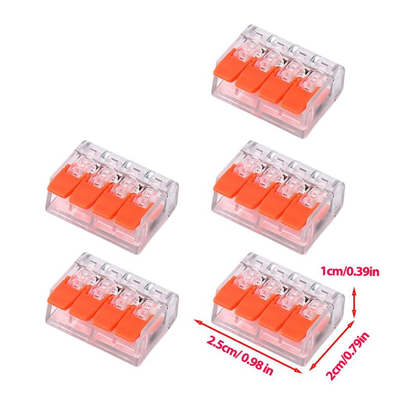 Lever Wire Connectors Quick Wiring Terminal Block Transparent Housing Electrical Cable Connector for Circuit Repair Connection