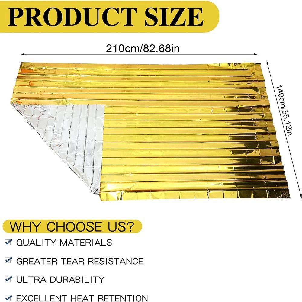 New Outdoor Survival Blanket Windproof Waterproof Gold Foil Blanket Camping Emergency Blanket
