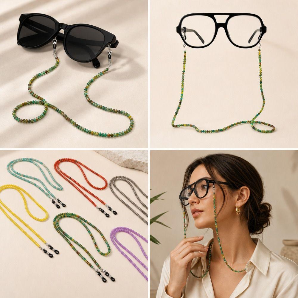 Handmade Beads Glasses Chain Colored Glass Beaded Eyeglasses Chain Glasses Hanging Rope Travel