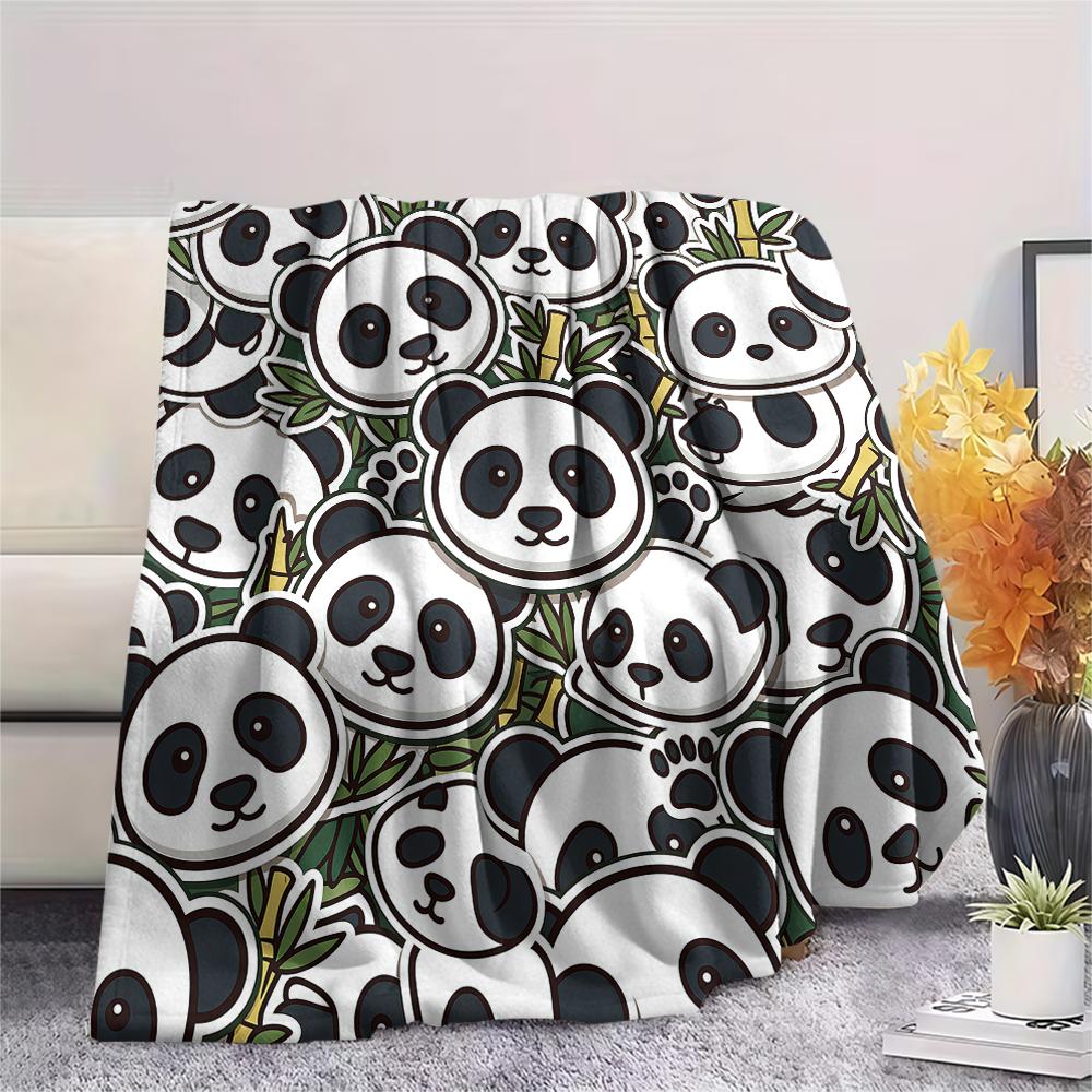 Cute animal panda dolphin Print Flannel Blanket High quality Comfortable for All Seasons Home Decor Warmth and Comfort Perfect for Christmas Gifts