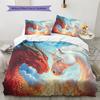 Dragon and unicorn  Pattern Bedding Quilt Set Quilt Cover Pillowcase Home Decoration  Gift (1 * duvet cover + 2 * pillowcase, without core)