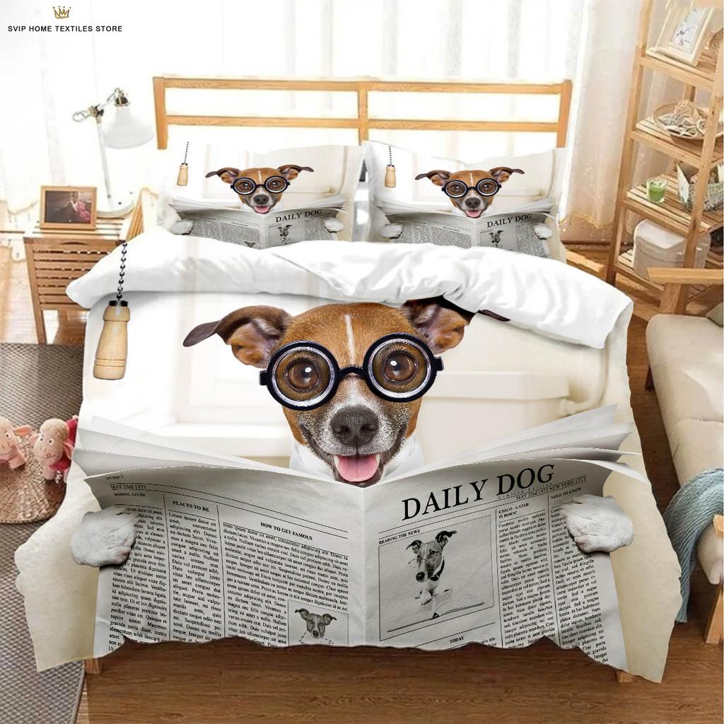 Cute Dog Shar Pei Dog 3d Printing Quilt Cover Children's Room Bedding Set Quilt Cover Pillowcase 3 Pieces Home Textile