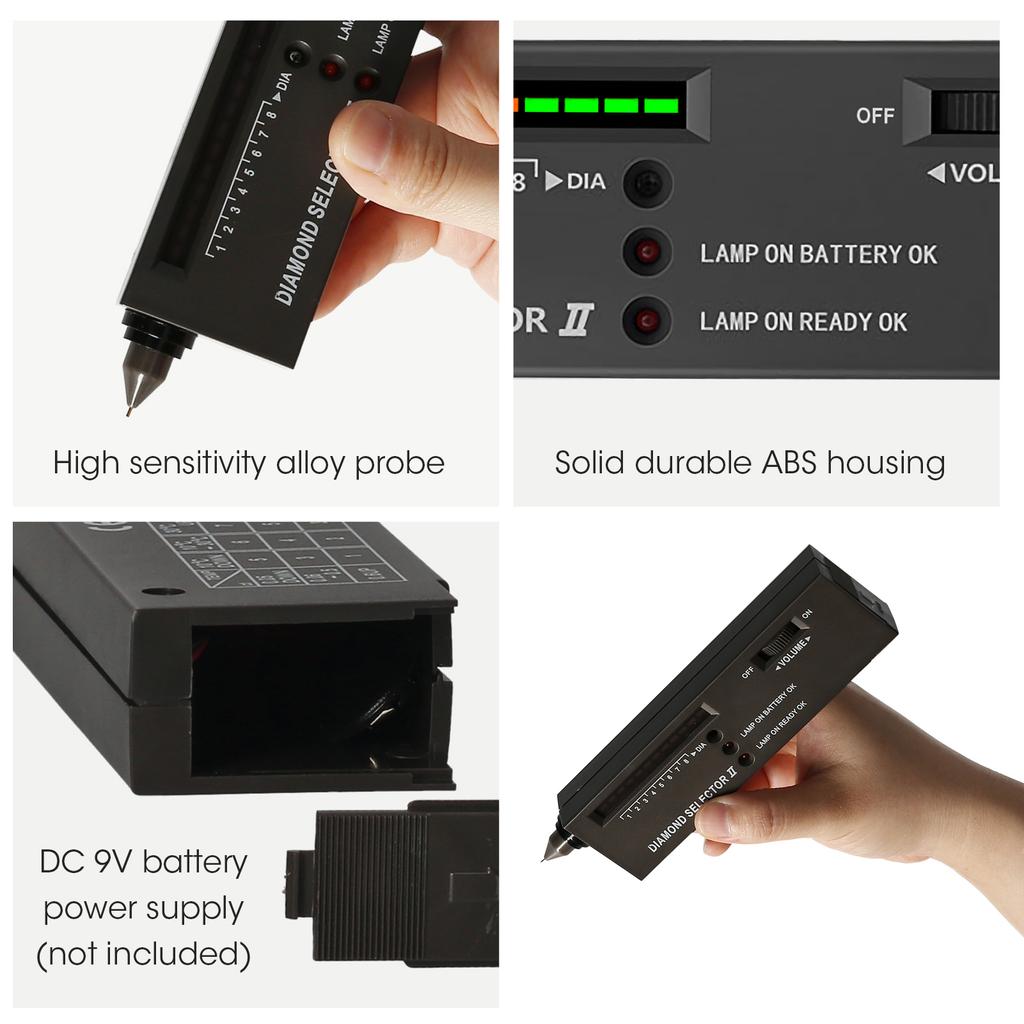 Алмазный тестер, ручка, высокоточный детектор алмазов, детектор драгоценных камней, инструмент для тестирования ювелирных изделий с футляром