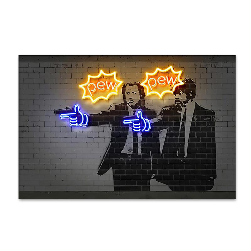 Неоновый эффект мотоциклетного шлема музыкальная кинозвезда холст картина постер и принты настенное искусство картина для бара украшение дома