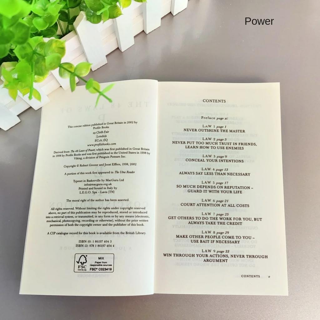 The Concise 48 Laws of Power English Book By Robert Greene - Political Leadership Philosophy Motivation for Adults