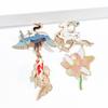 Guofeng Crane Deer Brooch Retro Lotus Koi Metal Badge Personalized Creative Pin Accessories