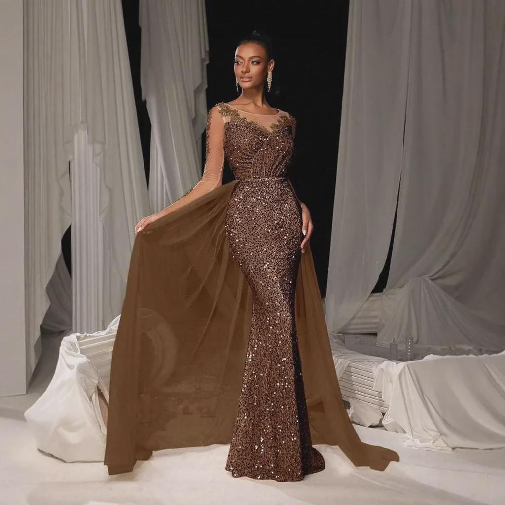 Элегантное женское длинное кружевное вечернее платье 2025 года в европейском и американском стиле