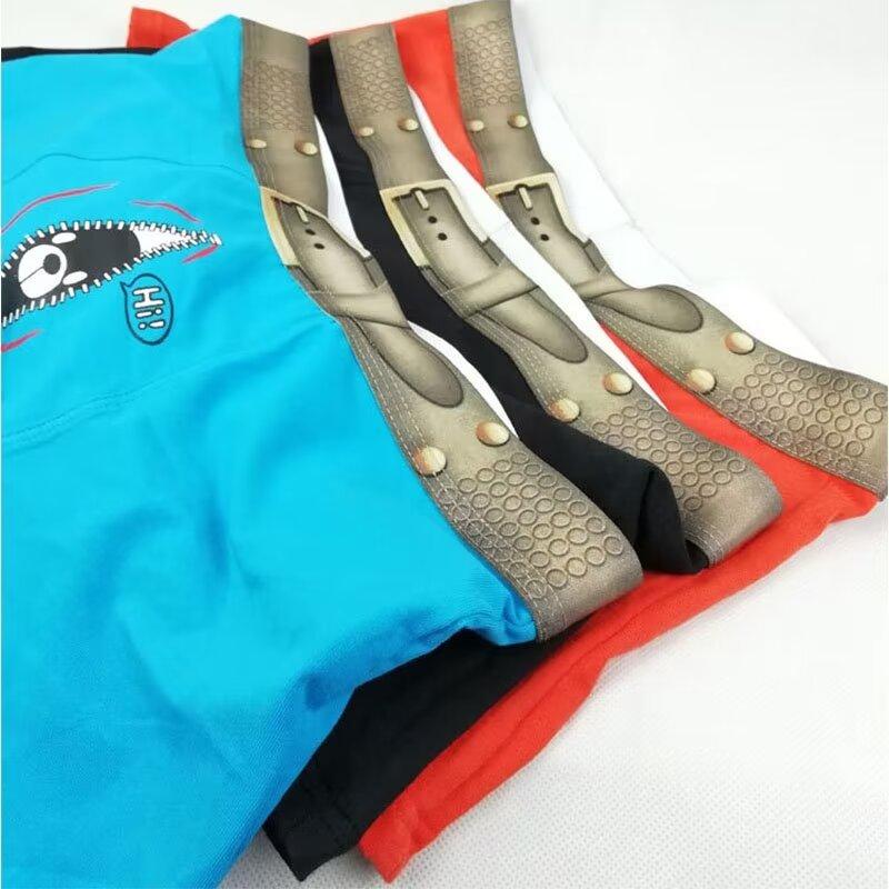 Забавное новое мужское нижнее белье, шорты для взрослых, джинсовые джинсы с принтом, хлопковое эластичное нижнее белье