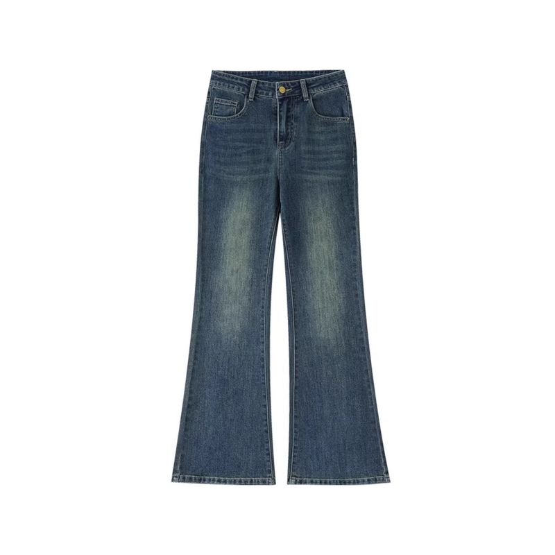 Vintage Flared Jeans for Women, Spring Season, Plus-Size, Slimming, Pear-Shaped Body, Thick Legs, Wide Hips, High-Waisted Wide-Leg Pants