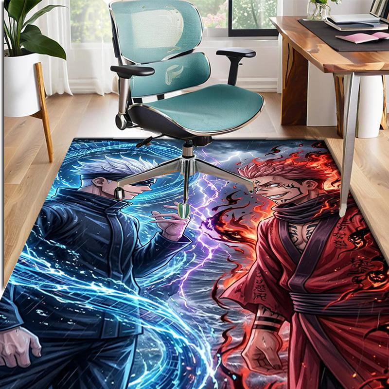 Jujutsu Kaisen Pattern Rug, Indoor/Outdoor Mat, for Picnic, Gameroom, Bedroom, Office, Living Room, Home Decor Carpet, Birthday Gift