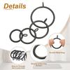 PATIKIL Inner Diameter Curtain Rod Rings with 18 Metal Drapery Rings for Curtain Rod Hoop Black 2-Inch Eyelets, Pins,