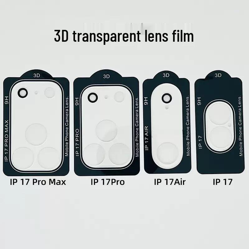 Apple 17 Pro Max 3D Шелкография Полное покрытие Прозрачный Защитный чехол для объектива камеры