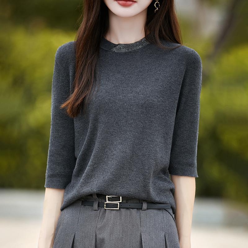 Женский кашемировый жилет Qinghe Cashmere 50% шерсть 50% шелк Женский осенне-зимний кашемировый жилет Мягкий и теплый