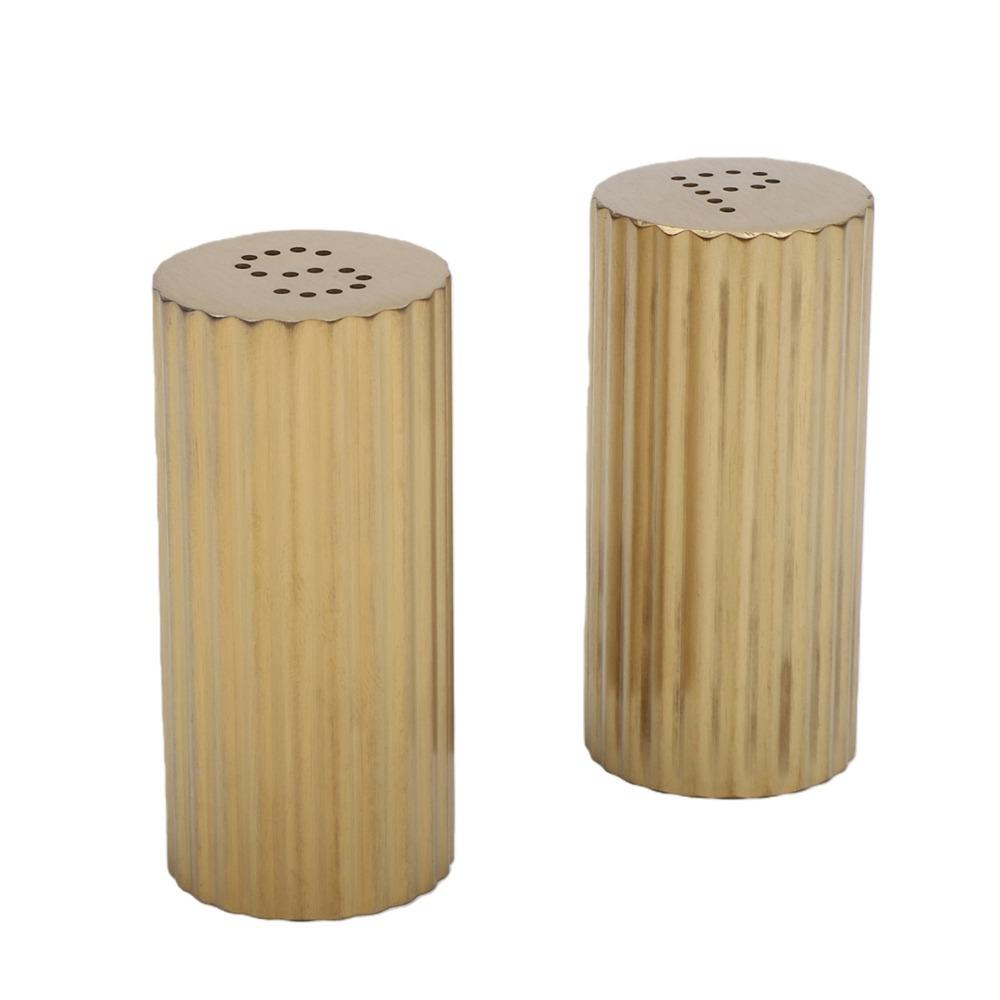 2 PCS Gold Salt Pepper Shaker Non Slip Spice Shaker Jar Durable Seasoning Shaker Barbecue
