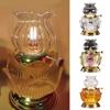 1PC Glass Oil Lamp Glass Crafts Bodhi Oil Lamp Buddha Worshiping Lamp Lotus lOil Lamp Windshield Lampshade