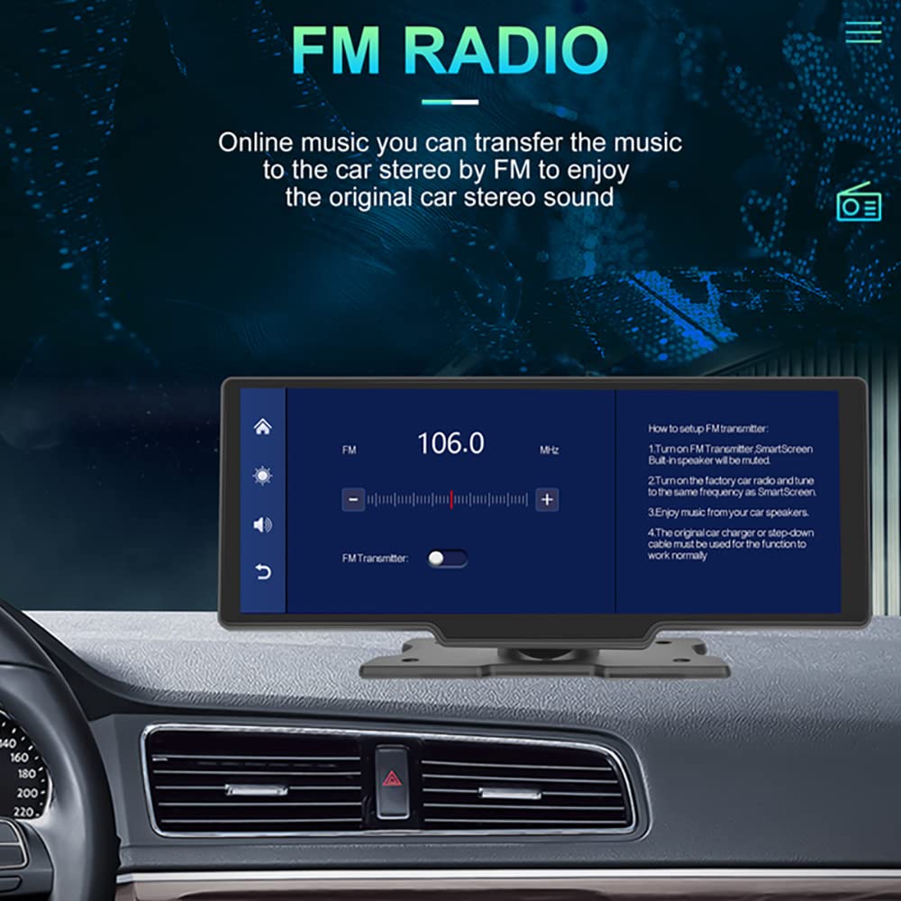 Eaglerich Navigation Car Audio Wireless Carplay Android Auto 10-дюймовый сенсорный экран автомобильный мультимедийный плеер динамик и Bluetooth5.0/Mirror Link/FM/TF/AUX