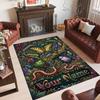 Forest Nature Theme Crystal Velvet Rug Personalized Custom Name Text Soft Floor Mat Home Decor