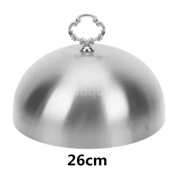 golden Cover Food Stainless Dome Lid Tent Protector Steak Serving tray For Melting Kitchen Metal Cheese Plate Cover Dish Basting
