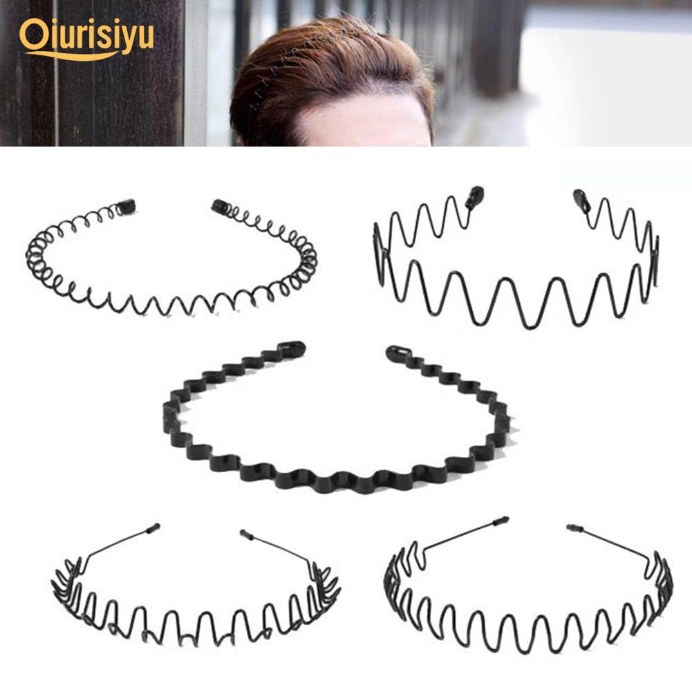 Мужская металлическая волнистая повязка на голову, заколки для волос, обруч для волос