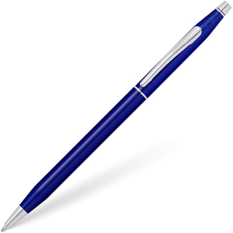 Cross Classic Century Refillable Ballpoint Pen Presented in a Luxury Gift Box - Medium Point, Black Ink, Translucent Blu