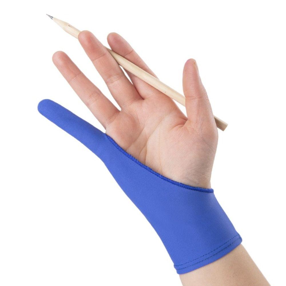 Anti-Scratch Black Blue Grey Pink Two Finger Glove Tablet Drawing Glove Art Supplies Painting Glove