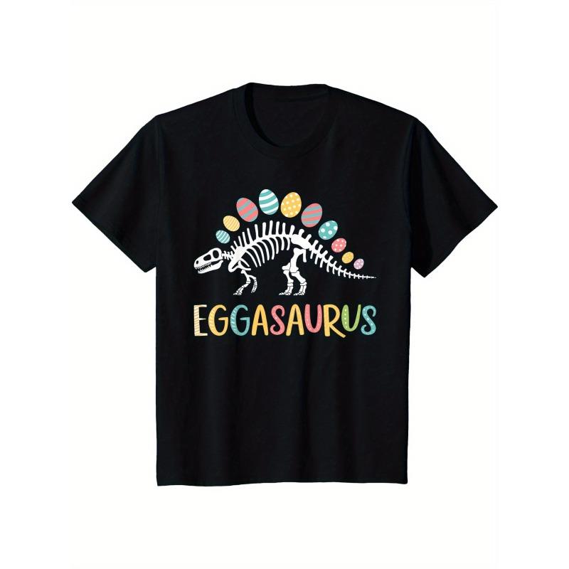 Европейские размеры Детская Eggasaurus Пасхальный Stegosaurus Динозавр Мальчики Детская Футболка
