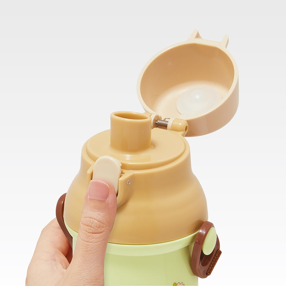 Skater Пластиковая бутылка для воды 480 мл, одно нажатие, антибактериальная, для детей, легкая, антибактериальная обработка, сделано в Японии, Ghibli Totoro Cat Bus Boys