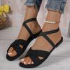 Women Sandals Flat Heels Casual Elegant Rome Sandals Women Summer  New Luxury Designer Shoes for Women Sandalias De Mujer