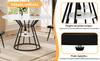 Table Set (5-Piece), Dining Table 100 x 100 x 76 cm (incl. 4 Chairs), Coffee Table for 4 People, Velvet Chair (incl. Marble Top), Black Chair
