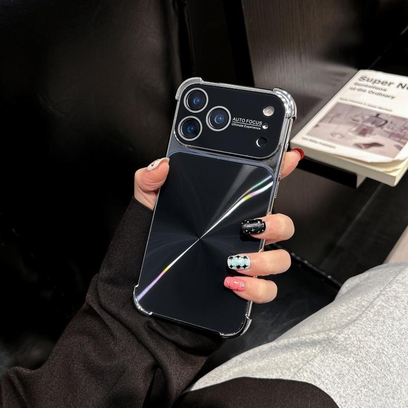 Ударопрочный Бронированный Чехол с Лазерным Покрытием для iPhone 17 Air 16 15 14 13 Pro Max Plus Бампер с CD-Текстурой Защитное Стекло Камеры Мягкая Крышка