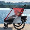 Bike Trailer for Kids, 2-Seater, 2-in-1 Foldable Kids' Bike Trailer with Adjustable Seat and Harness, Red