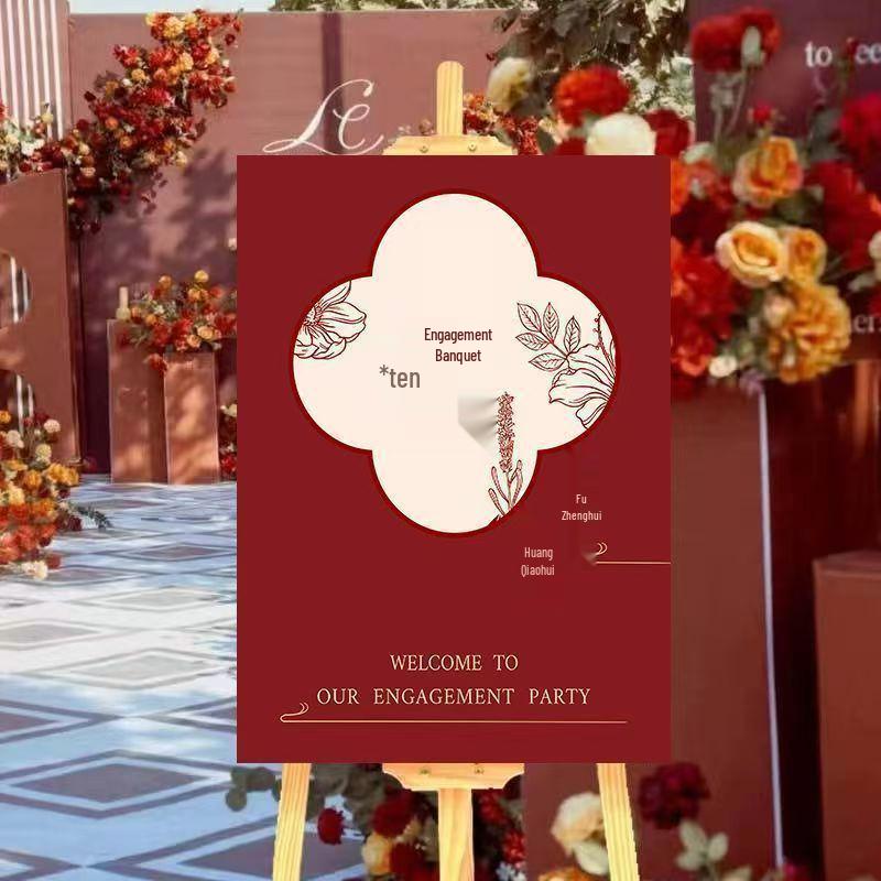 Свадебная церемония Помолвка Приветственный знак - Декоративный указатель и подставка для доски с водой