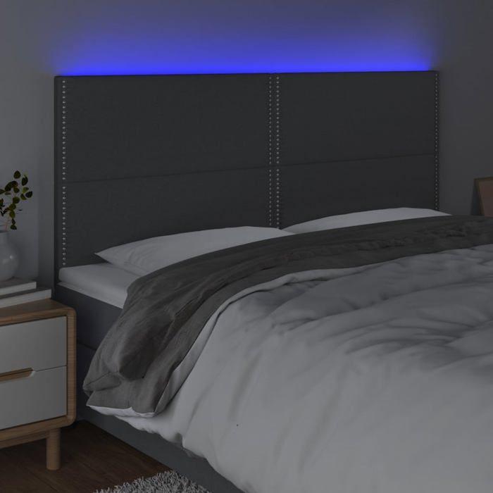 VidaXL LED Headboard Bedroom Furniture Double Bed Accessory Head of Bed Frame Interior Dark Grey 3122291